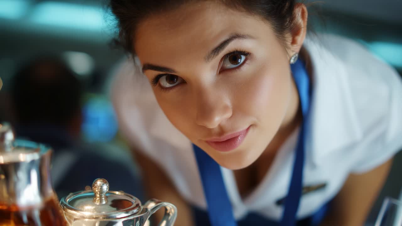 Captivating Moments: A Close-Up View of a Focused Service Professional Engaged in a Moment of Hospitality, Capturing the Essence of Service Excellence and Personal Attention in the Culinary Experience