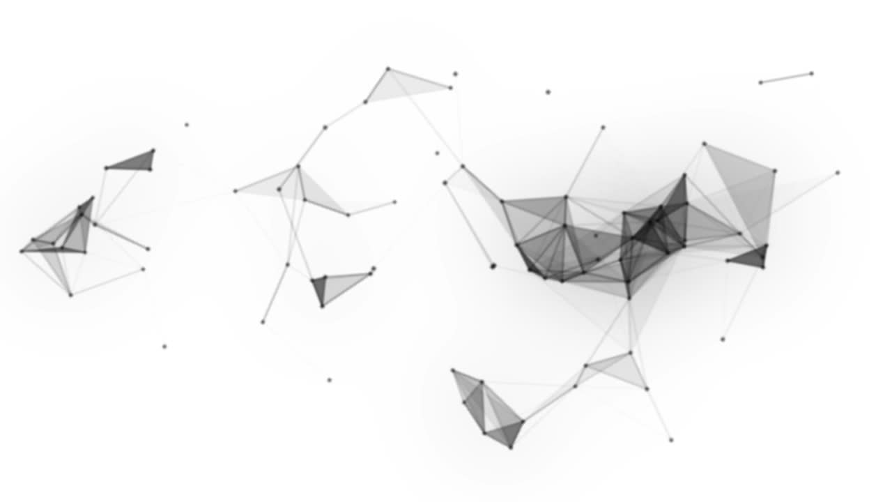 Plexus fantasy abstract technology. Abstract geometric background with moving lines, dots and triangles. Science. Medicine and technology. Loop animations