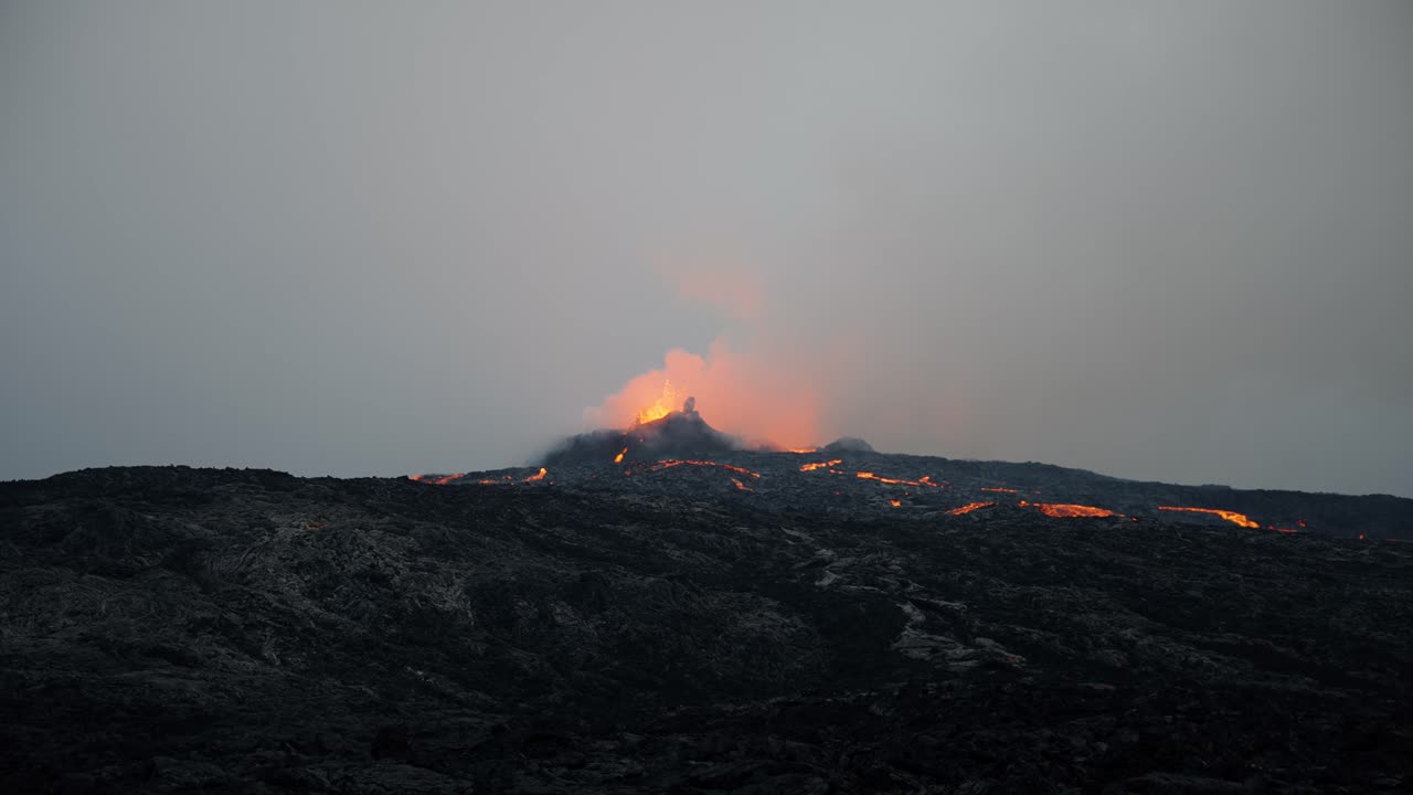 アイスランドの火山の噴火