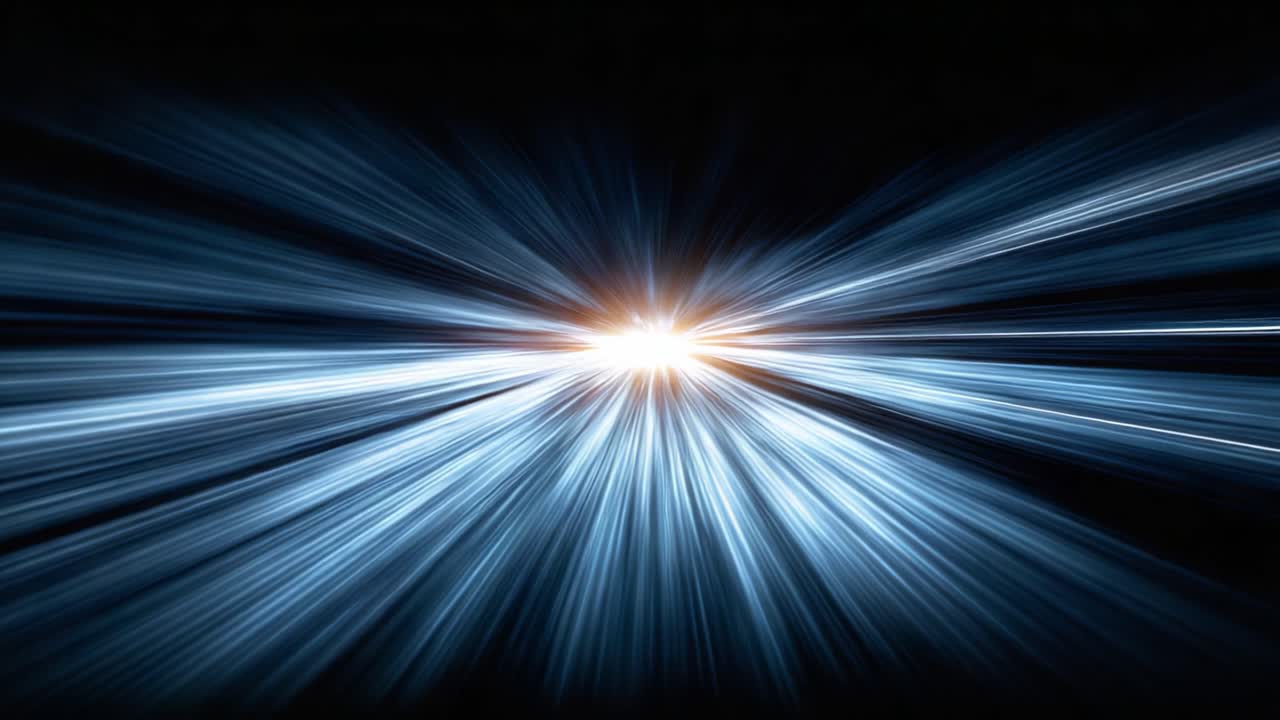 A Stunning Visual Display of Light Rays Projecting from a Central Point, Creating an Awe-Inspiring Atmospheric Scene Filled with Energy and Motion