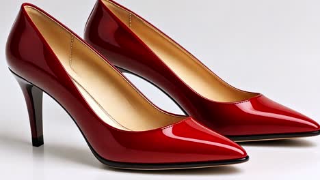 elegant pair of red high-heeled shoes