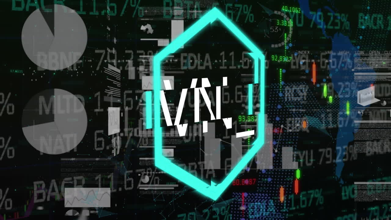 Animation of nft text over data processing