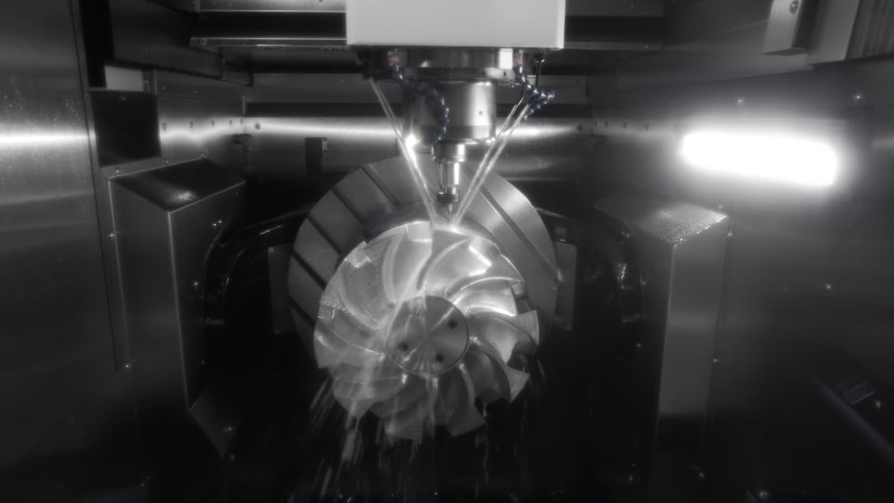 lavorazione dei metalli cnc tornio fresatrice. taglio del metallo tecnologia di lavorazione moderna.