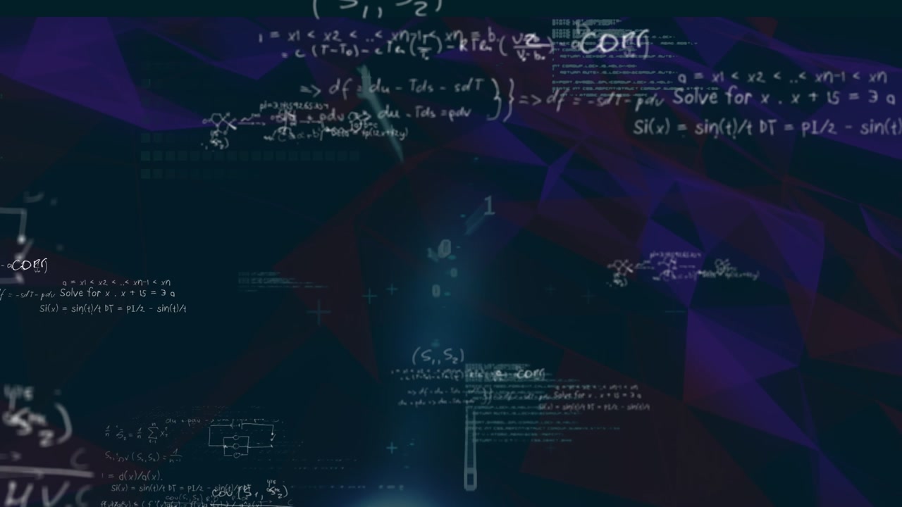 Animation of data processing and binary coding on blue background