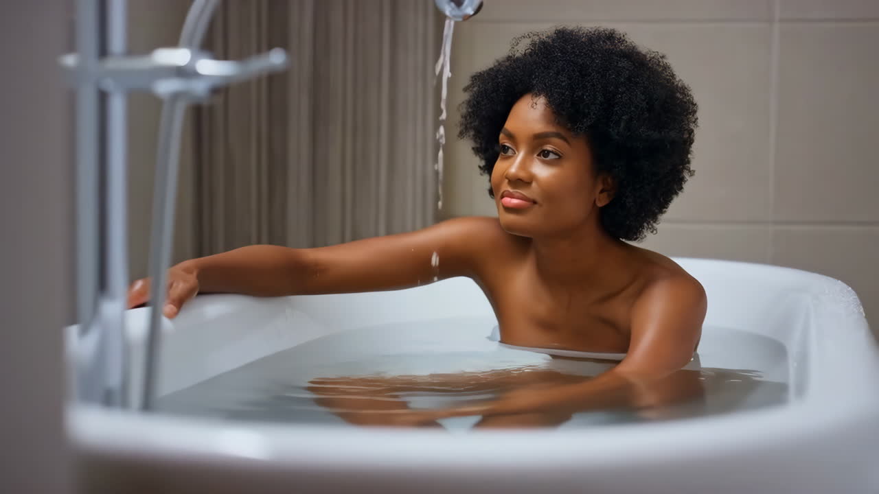 Woman Enjoying a Relaxing Bath