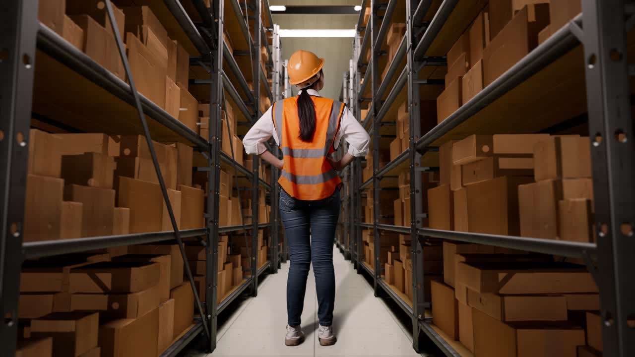 trabajador de almacén en una instalación de almacenamiento