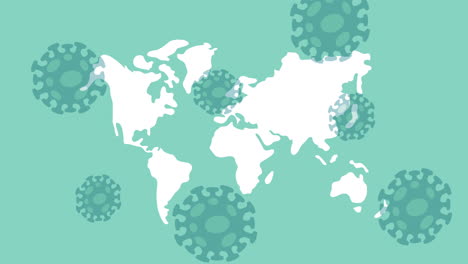 coronavirus pandemic animation with spores and advanced cases