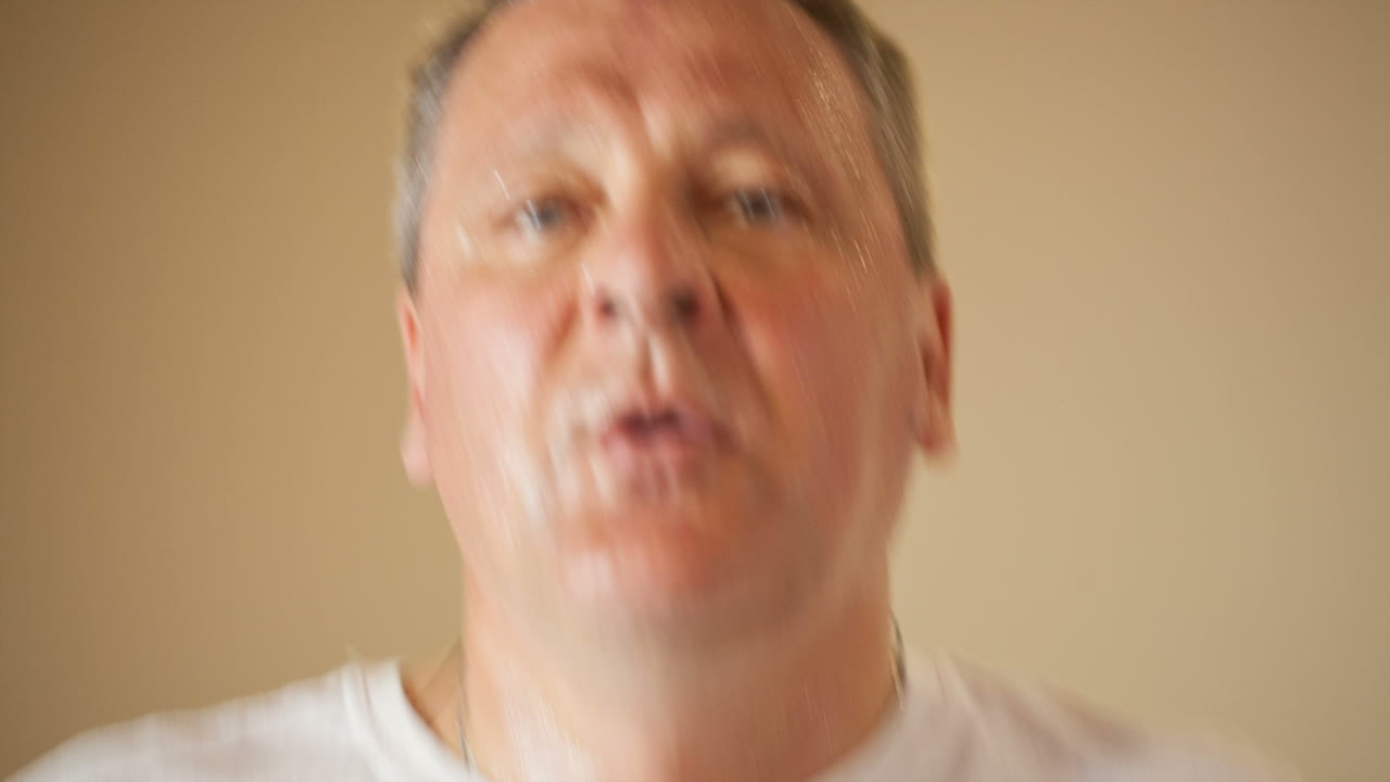 달리는 남자 의 클로즈업