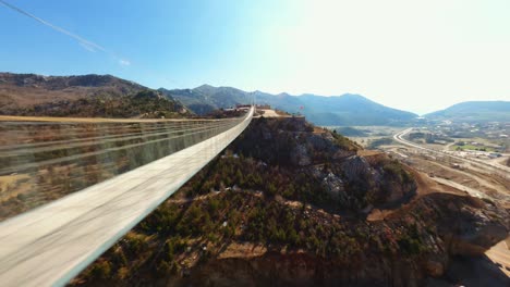 shooting the suspension bridge with an fpv drone