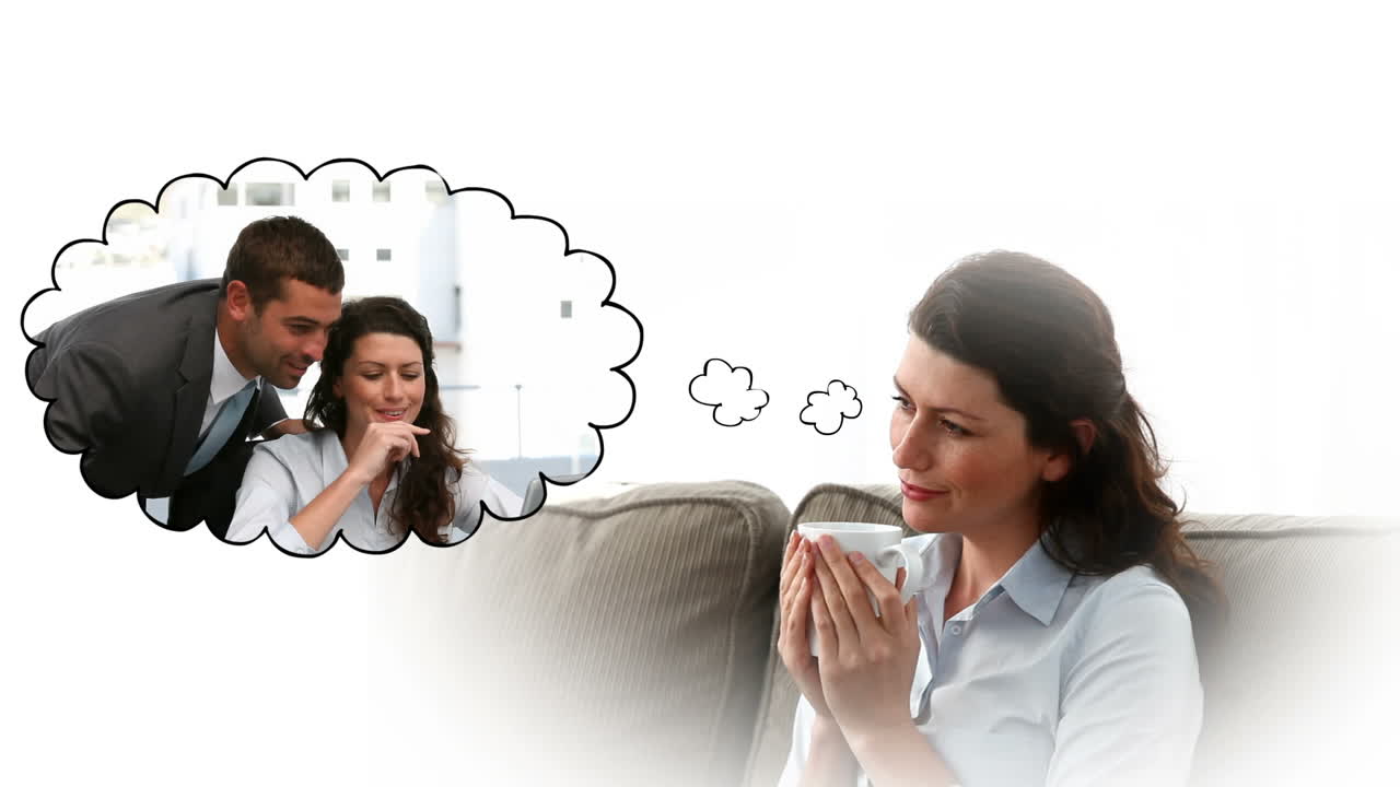 일에 대해 생각하는 여성