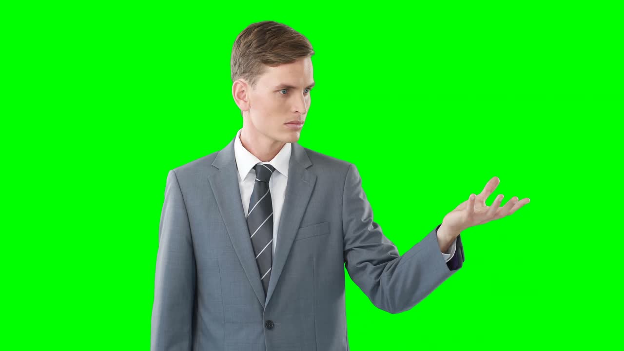 Businessman using digital screen