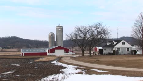 A-Picturesque-Farm-Landscape-In-Winter