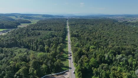 in the aerial photo you can see the road construction with a large gravel pit