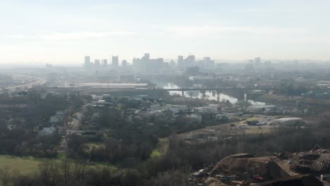 Nashville,-Tennessee-Skyline-Weitwinkelaufnahme-Mit-Einzug