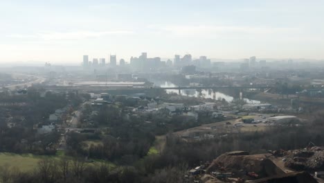 nashville, tennessee horizonte amplia toma con el movimiento en