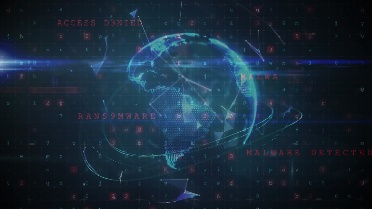 Animation of data processing over globe