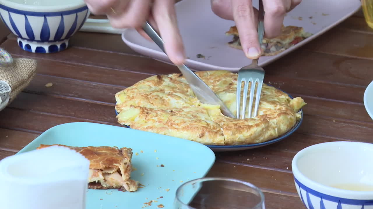 Outdoor Meal with Tortilla and Pastries