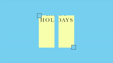 Happy-Holidays-with-yellow-frame-on-blue-texture