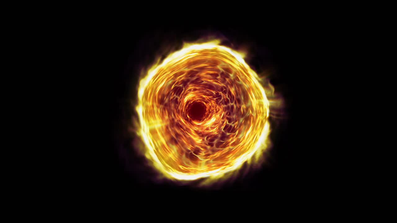 Fiery portal or magical rift opens and closes with golden energy. Looping animation perfect for fantasy, sci-fi, or dramatic transitions