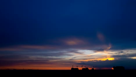 the picturesque sunset above the evening city