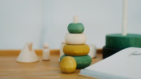 wooden stacking rings and other toys