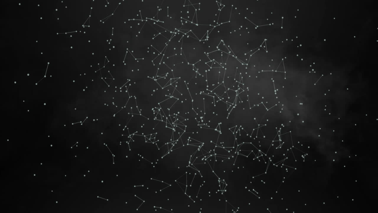 Animation of shapes moving and smoke trail on black background