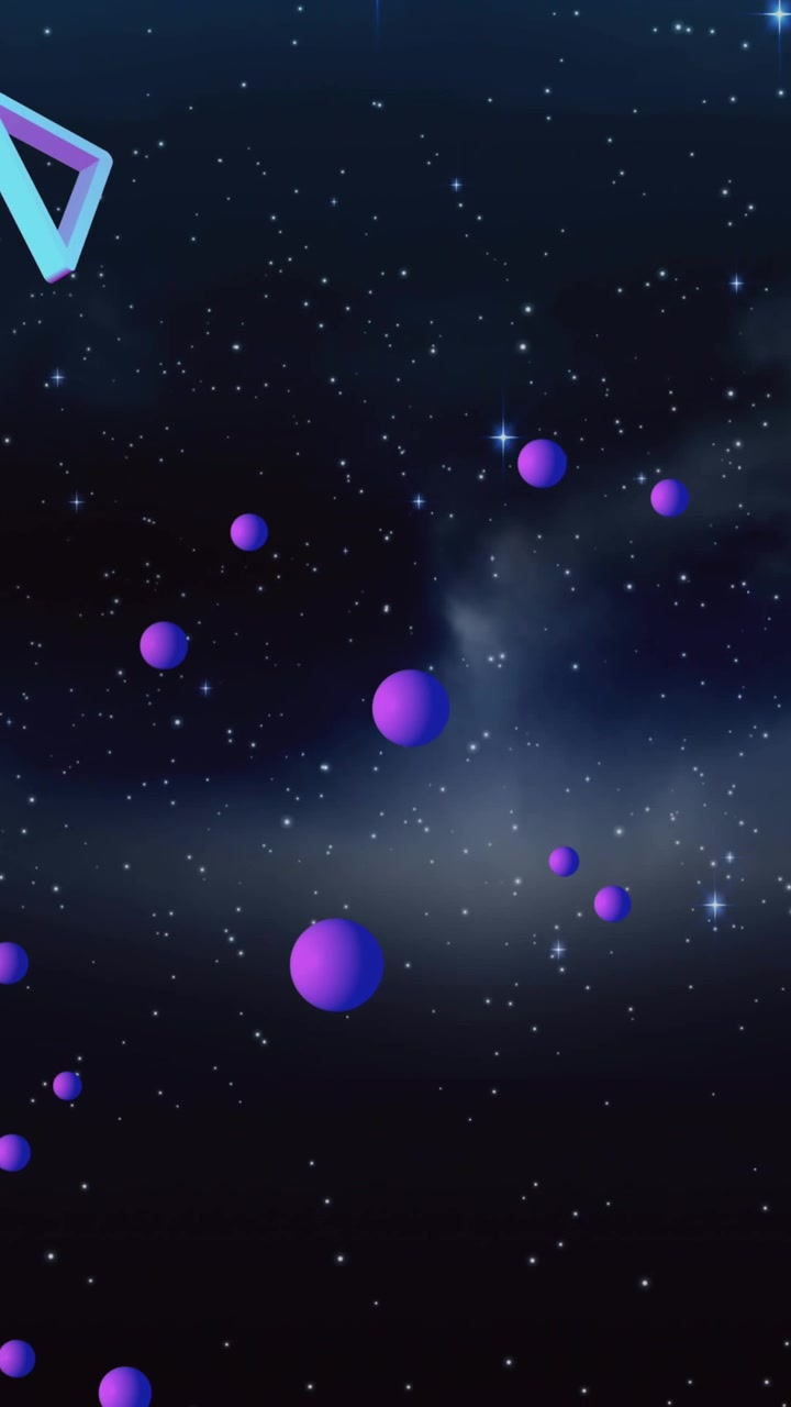 Animation of abstract shapes moving on black background