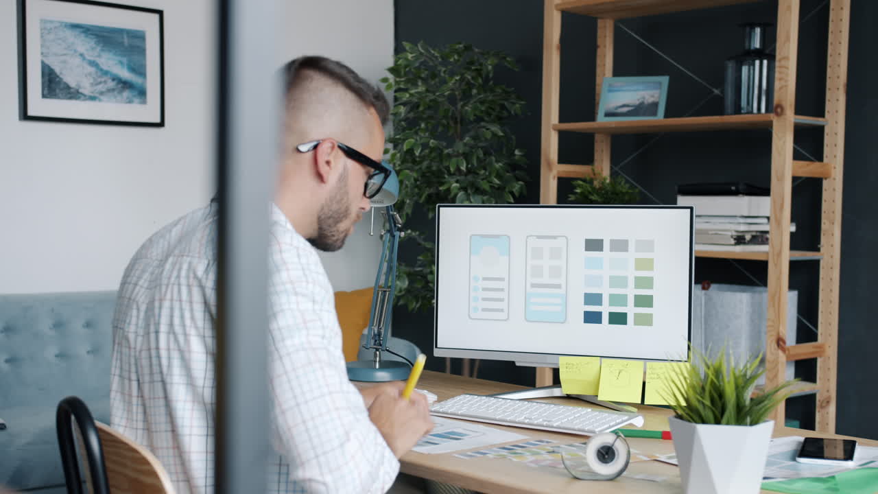 Designer working on mobile app UI/UX design