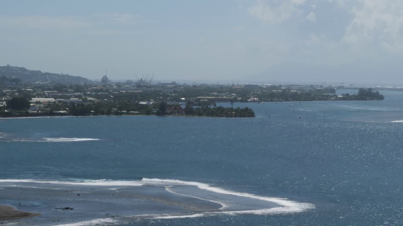 Beautiful view of the capital city Papeete,Tahiti, French Polynesia.Overseas collectivity of the French Republic