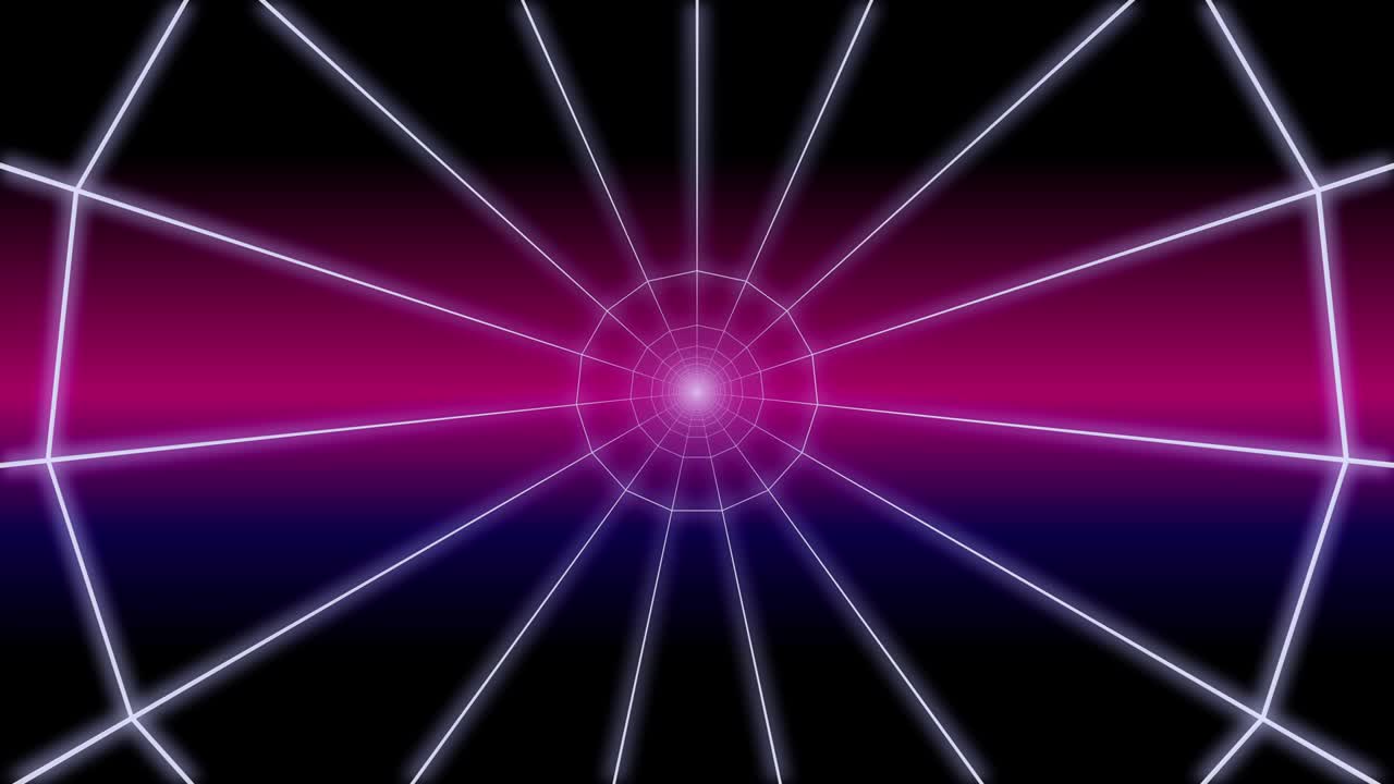 synthwave circle tunnel retro background rendering in 3d