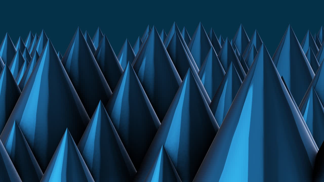 abstractas olas azules del mar picos formas geométricas que se elevan suavemente fluidamente - diseño de movimiento 4k prores