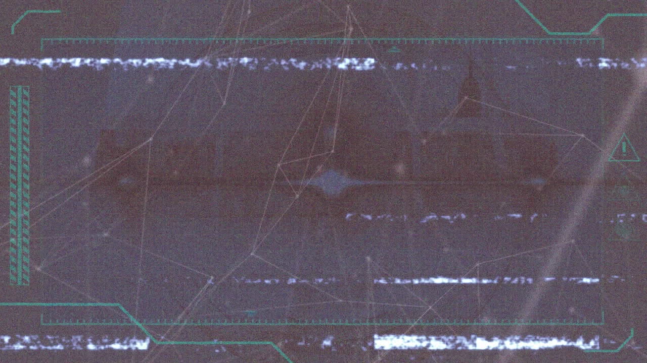 연결 네트워크와 도시 풍경에 대한 간섭의 애니메이션