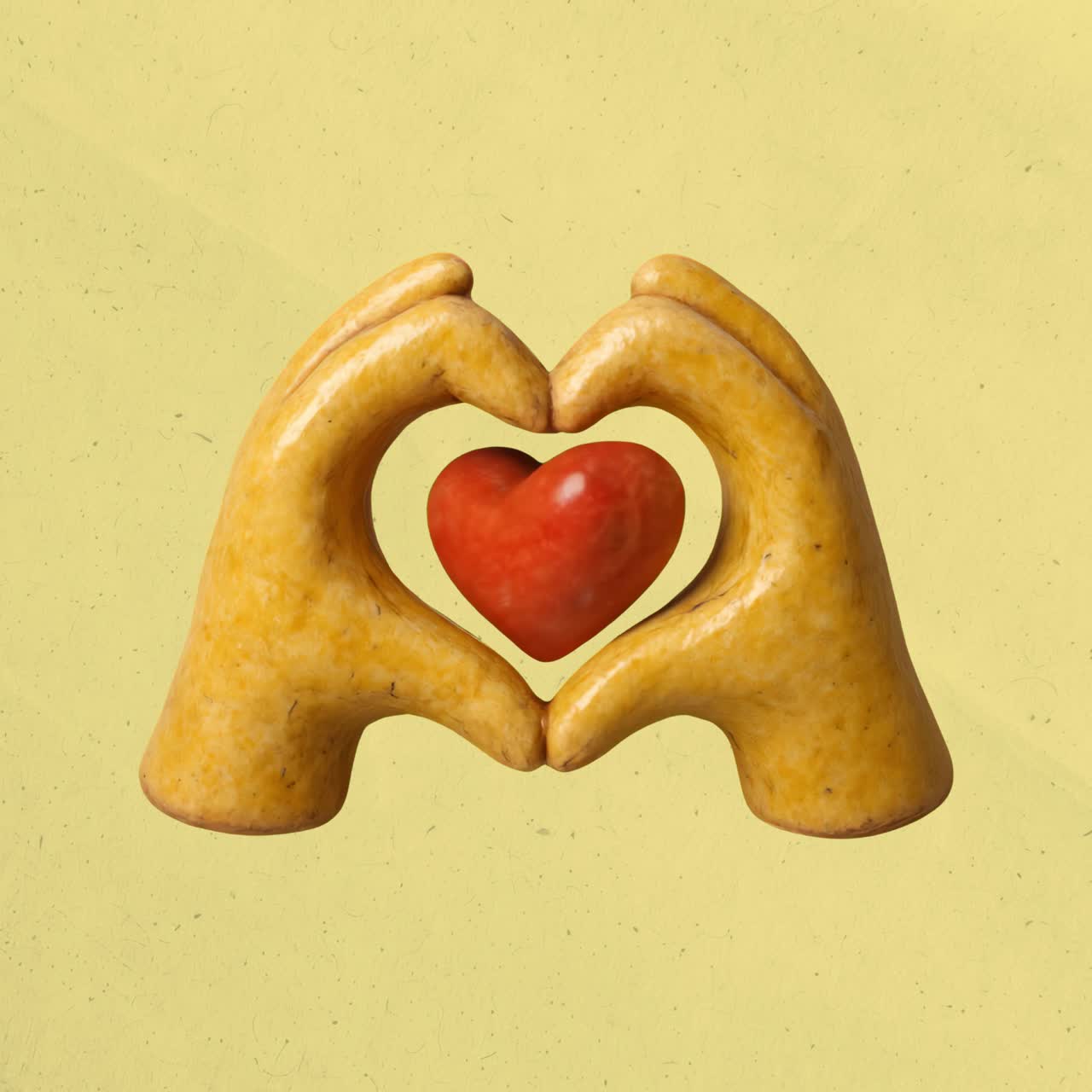 Hands forming heart shape animation isolated asset, transparent 4K video, alpha channel, ProRes 4444