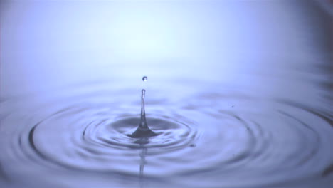 dos gotas de agua cayendo en súper cámara lenta