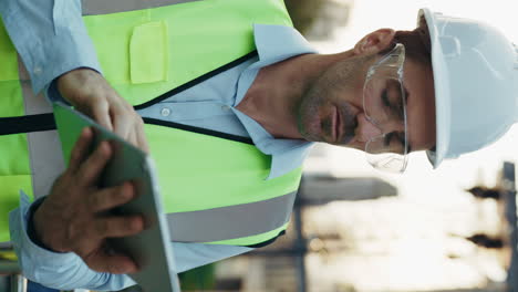 construction worker with tablet