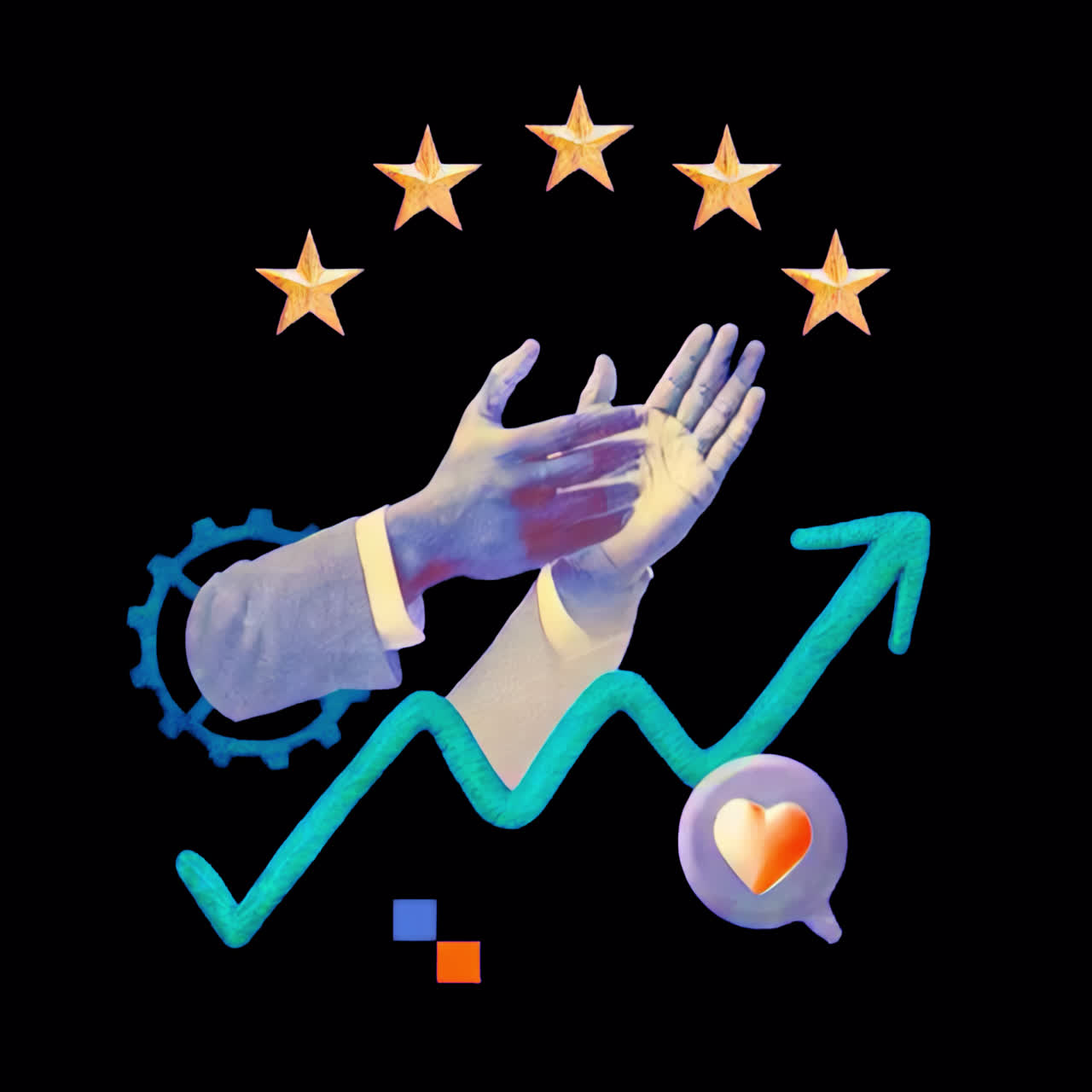 Success appreciation growth performance excellence animation isolated asset, transparent 4K video