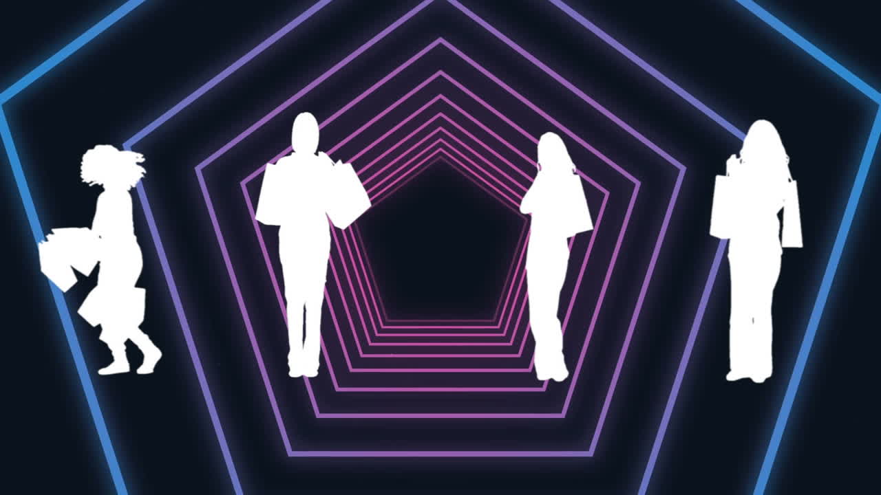 Female silhouettes shopping