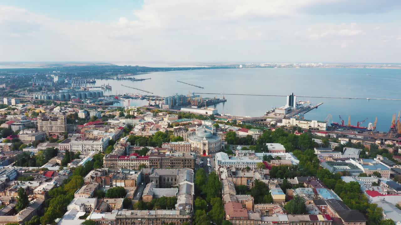 오데사, 우크라이나 도시 풍경, 항구와 오페라 하우스