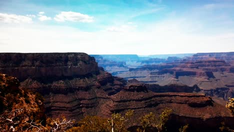 Zeitrafferschwenk-über-Die-Weite-Fläche-Des-Grand-Canyon-Vom-Südrand-Aus