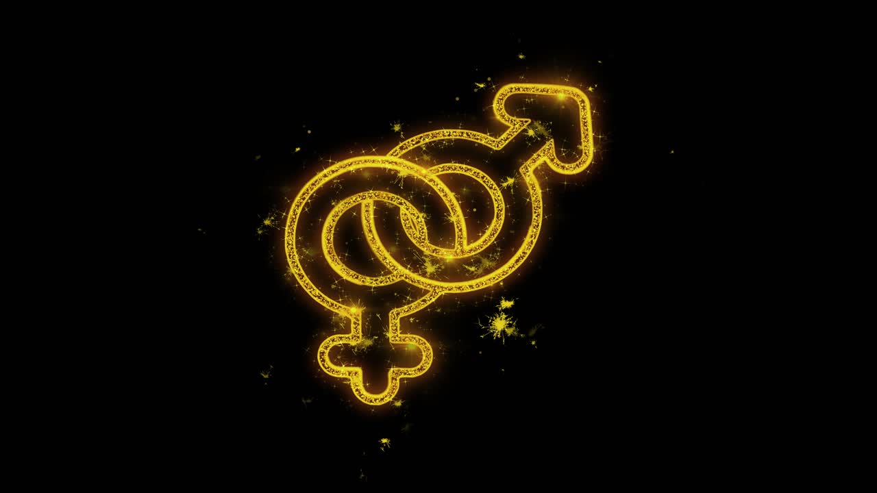 Golden Sparkling Gender Symbols