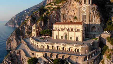 church on a cliffside, amalfi coast