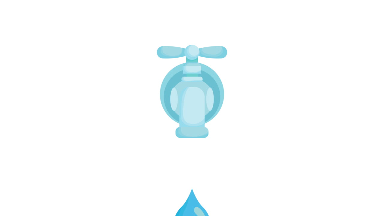 campaña del día del agua animada con el grifo de agua