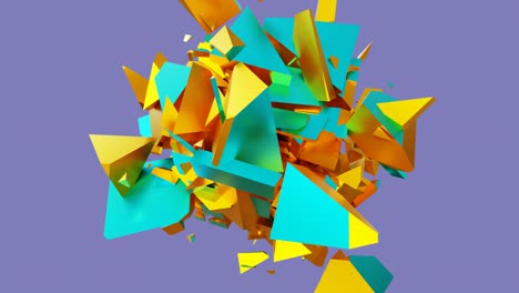 vj animación de bucle de la destrucción del cubo.
