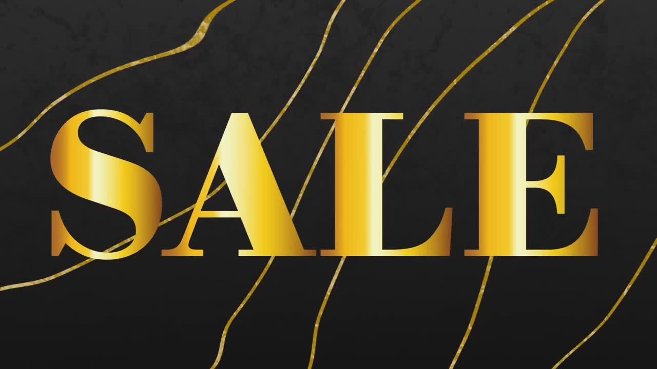 검은 바탕에 판매 텍스트와 선의 애니메이션