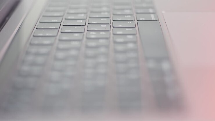 Close-up view of a laptop keyboard