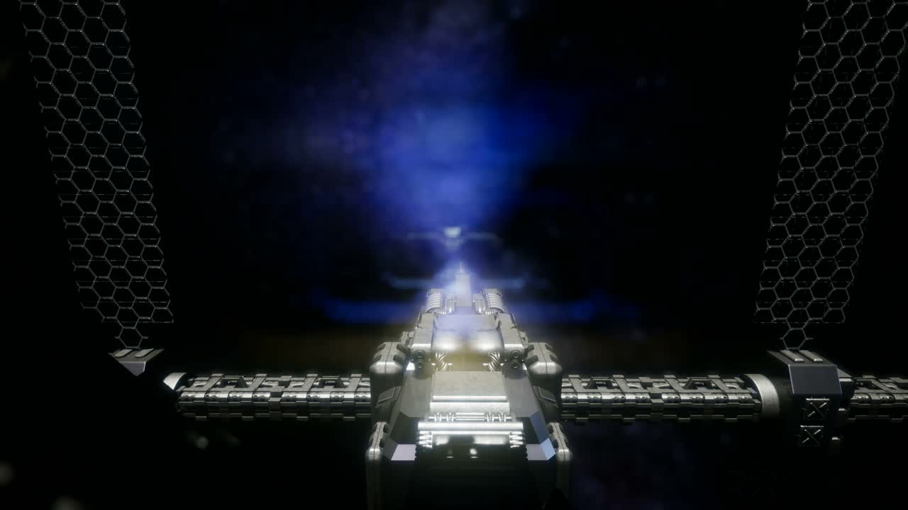 Astronave in viaggio attraverso l'universo