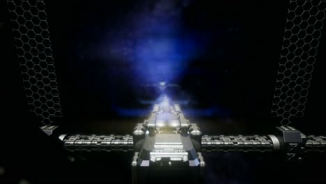 nave espacial viajando a través del universo