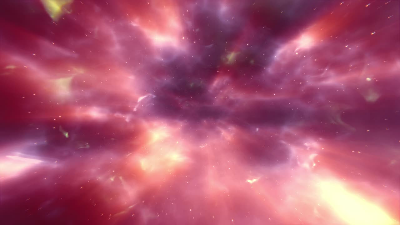 animación de 4k sin problemas de vuelo a través de nebulosas y estrellas brillantes