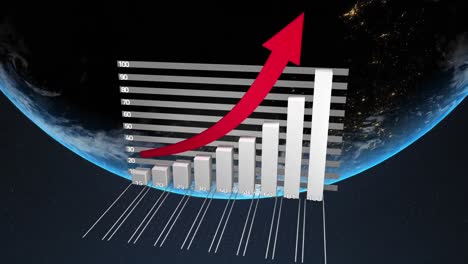 animation of data processing and statistics over globe