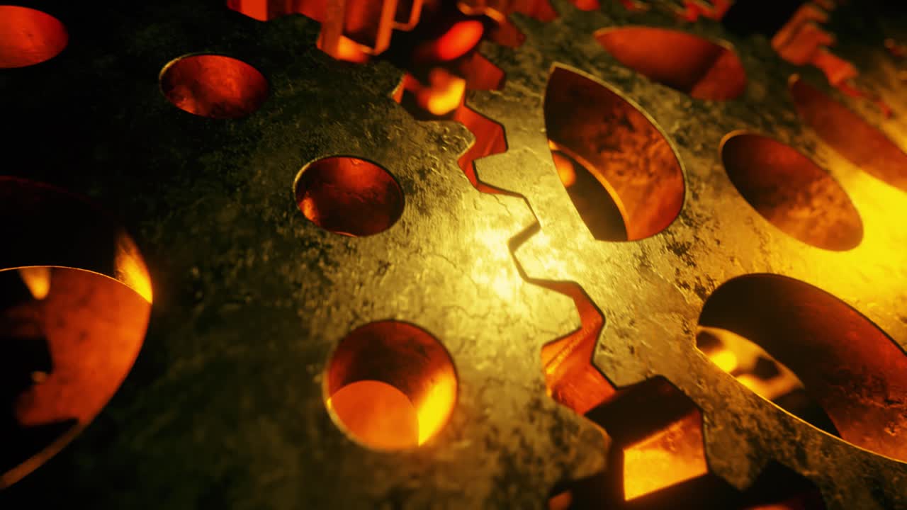 회전 금 금속 메커니즘에서 배경 비즈니스 워크플로우 개념